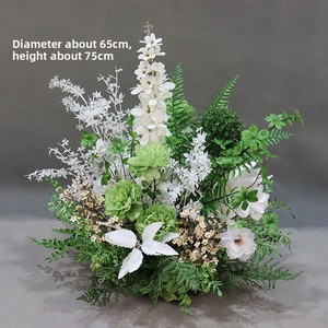 Vendita calda nuovo stile foresta verde bianco matrimonio fila fiori artificiali per decorazione di scena - Product Image 4