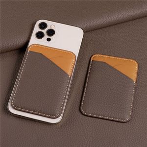 Luxury Genuine Leather Magnetic <b>Wallet</b> <b>for</b> MagSafe Slim Patchwork Design Phone Back <b>Card</b> <b>Holder</b> <b>Wallet</b> Pouch Custom - Product Image 1
