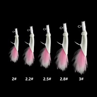 Feather Lead Jig Hook Jigging Großwild Hai Hirschleder Thunfisch haken ohne Barb Angel köder