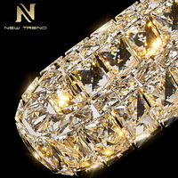 Lustre suspendu LED de style luxueux pour décoration intérieure, villa, escalier, cristal