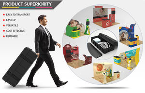 Présentoirs portables personnalisés pour salons professionnels Eastern Signs, stand d'exposition Expro pop-up avec projecteurs, comptoir et bannière déroulante - Product Image 4