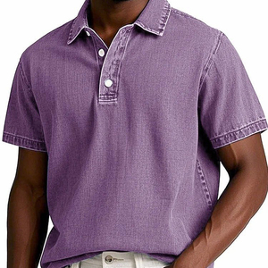 Polo de Manga Corta Retro de Color Sólido para Hombre, Nuevo Modelo 2026, con Logotipo Personalizable - Product Image 2