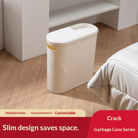 Poubelle moderne minimaliste en plastique pour la gestion des déchets, grande capacité, design créatif, pédale, facile à déplacer, espaces étroits, salon