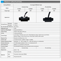 Sensor Fotoelektrik Mini Flat Refleksi Terbatas 2-50mm Kertas Putih 0.5mm Sensor Optik Objek Kecil untuk Penghitungan TZ-85WP
