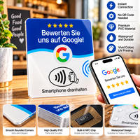Plaque de table NFC personnalisée en acrylique pour avis Google en allemand, avec logo personnalisé pour entreprises