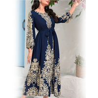 Abaya palestinienne pour femmes, robe musulmane ouverte sur le devant, robe islamique à manches longues, élégante robe musulmane pour femmes de Dubaï