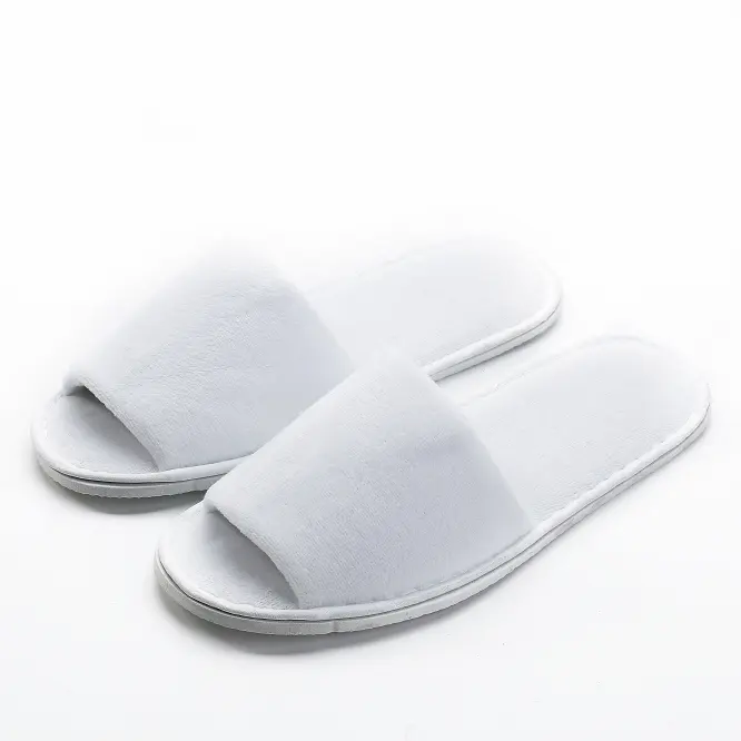 Быстрая доставка, индивидуальные одноразовые тапочки из кораллового флиса для спа, открытый носок, велюр для унисекс