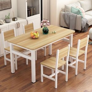 Ensemble table et chaises <span class=keywords><strong>de</strong></span> <span class=keywords><strong>cuisine</strong></span>, ensemble <span class=keywords><strong>de</strong></span> table <span class=keywords><strong>de</strong></span> salle à manger avec structure en métal et plateau en MDF pour 4 à 8 personnes - Product Image 2