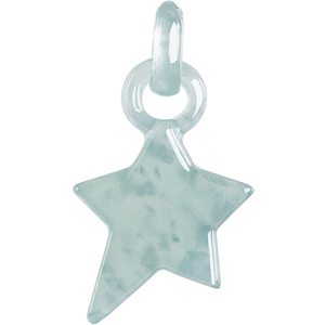 Colgante de estrella de jadeíta natural auténtica de grado A, color azul agua, hueca, de grado hielo, con diseño de estrella de la suerte, collar de moda para mujer. - Product Image 1