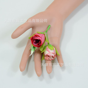 ดอกกุหลาบประดิษฐ์แบบช่อ ขนาด 3.5 ซม. จาก Dongchen Crafts ทำจากผ้าไหม เหมาะสำหรับตกแต่งงานแต่งงานและตกแต่งบ้าน - Product Image 2