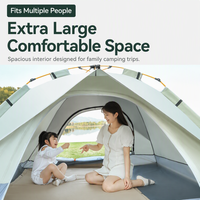 Tente automatique pop-up 5-8 personnes - Quatre saisons, double couche, fibre de verre, imperméable, protection solaire, abri familial pour le camping