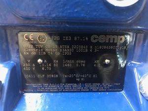 มอเตอร์อะซิงโครนัสแบบสามเฟส CEMP คุณภาพพรีเมียม ป้องกันการระเบิด สำหรับปั๊มน้ำมันเชื้อเพลิง แบบติดตั้งบนพื้น ได้รับการรับรองมาตรฐาน ATEX IECEx CE สำหรับสถานีบริการน้ำมัน 105 องศาเซลเซียส - Product Image 2