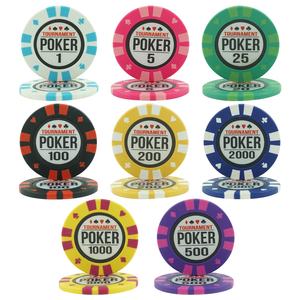 Support de tournoi personnalisé bon marché de casino en gros rond jetons de poker en argile de fleur <span class=keywords><strong>Paulson</strong></span> taille 40mm avec des autocollants - Product Image 2