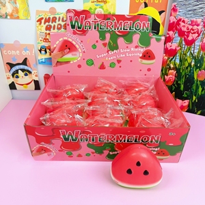 Watermelon <b>Slow</b>-<b>Rise</b> <b>Squishy</b> PU Soft Moist <b>Slow</b> Rebound Stress Relief Toy Fruit Squeeze <b>Squishy</b> Toy - Product Image 4