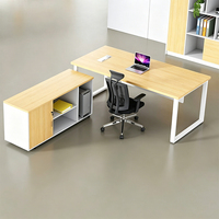 Meubles de bureau commerciaux en bois simples et modernes sur mesure, bureau de direction moderne, table de direction en forme de L, bureau de patron