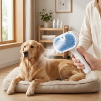 Aufladbare 3-in-1 Haustier-Dampf-Pflegebürste Enthaarungsbürste mit Sprühfunktion Massagebürste für Langhaar-Katzen und -Hunde