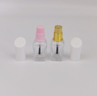 Bouteilles de vernis à ongles en verre vides personnalisées 10 ml, contenants transparents pour gel à ongles avec plusieurs styles de bouchons en plastique et pinceaux OEM/ODM