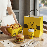 Boîte en papier personnalisée avec logo, biodégradable, écologique, jetable, pour la restauration rapide, les collations, les poulets frits, les hamburgers, les frites