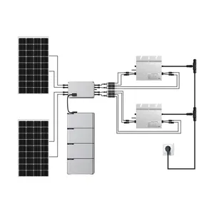 Panneau Solaire Kit Complet Micro Inverter 800 W 2Kw Batería Pequeño Sistema Híbrido 800 W Balcón 600W Balkonkraftwerk 800