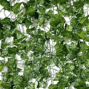 Enredadera Artificial de Virginia Creeper de 100cm/200cm, Decoración de Hojas Verdes para Colgar en Paredes Exteriores, Alta Simulación - Product Image 2