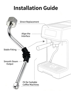 Repuesto de Varilla de Vapor para Café de Acero Inoxidable, Compatible con Máquinas de Espresso <span class=keywords><strong>Delonghi</strong></span>, Tubo de Vapor para Espumar Leche - Product Image 1