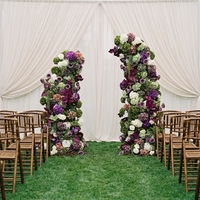 Nouvelle conception de centre de table floral vert et violet, arrangement floral artificiel, arche florale de mariage, centre de table de mariage, boule de fleurs