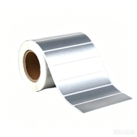 Étiquette en PET mate de taille personnalisée, autocollante, en papier PET, autocollant en polyester argenté, 50x25, étiquette argentée en PET