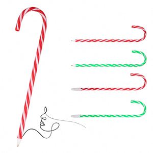 Christmas Promotion Plastic Gel Pens Wholesale Candy Cane-shaped Signature Pen Christmas <b>Gift</b> Suitable for Corporate Events - Product Image 1