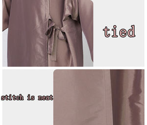 Bata de Barbero Personalizada Resistente al Agua, Blanca Brillante, Manga Larga, Bata de Cliente de Salón, Kimono con Cierre Lateral de Lazo - Product Image 4