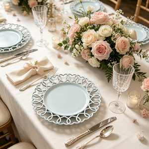 Assiettes de présentation jetables personnalisées créatives en forme de cœur bleu <span class=keywords><strong>pastel</strong></span> pour mariage, plateau en plastique PP pour la Saint-Valentin, événements et fêtes - Product Image 6