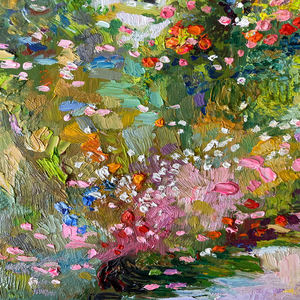 <span class=keywords><strong>Peinture</strong></span> à l'huile de chalet irlandais peinte à la main, <span class=keywords><strong>paysage</strong></span> floral <span class=keywords><strong>romantique</strong></span> pour la décoration intérieure, tableau mural - Product Image 3