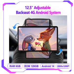 Monitor de Reposacabezas para Auto de 12.5 Pulgadas, Giratorio, 2K Incell, Android 14, 8 Núcleos, 6-128GB, BT, WiFi, 4G, SIM, Reproductor Multimedia para Asiento Trasero, Pantalla Táctil - Product Image 2