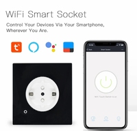 Prise intelligente Tuya Wifi, norme européenne 86, matériau PC ignifuge, 100-250V, panneau en verre, interrupteur mural, type allemand