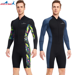 Combinaison de plongée DIVE&SAIL 1,5 mm, une pièce, manches longues, néoprène antibactérien, protection solaire, fermeture éclair sur la poitrine, pour hommes, plongée en apnée, natation, plongée - Product Image 1