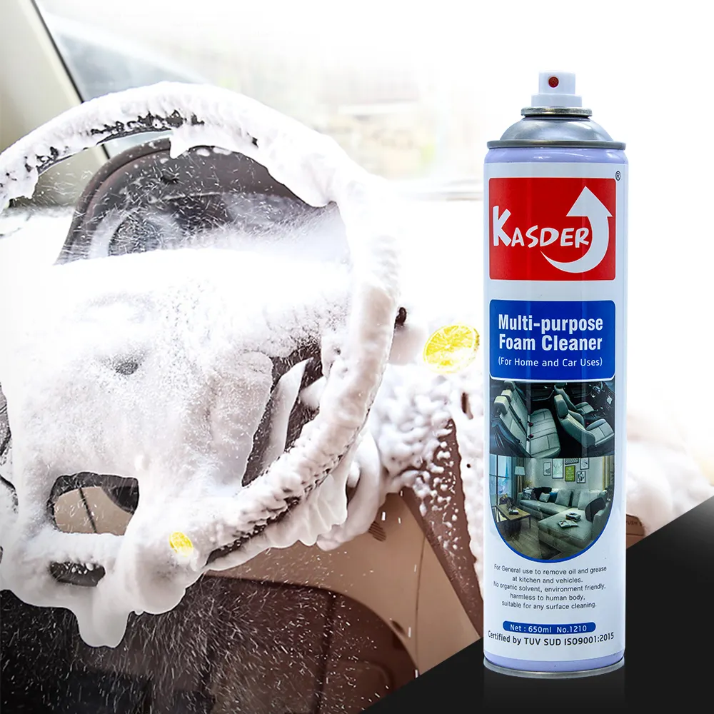 De alta calidad 650ml todo multifunción universal multi propósito limpiador, espuma spray para el interior del coche dentro de asientos y la limpieza de la casa