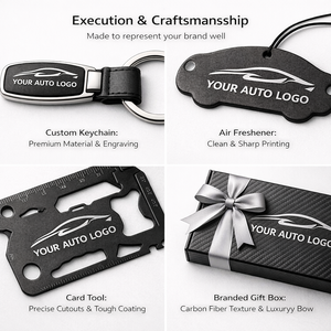 Kit <span class=keywords><strong>de</strong></span> Regalo Corporativo Automotriz con Llavero Personalizado, Ambientador y Caja <span class=keywords><strong>de</strong></span> Regalo para Clientes Empresariales - Product Image 4