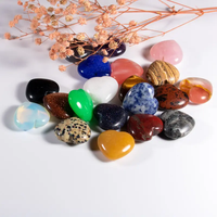 Batu Sodalite Bentuk Hati, Kristal Biru Poles, Batu Genggam Bentuk Hati untuk Meditasi, Dekorasi Rumah, Grosir