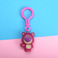 Porte-clés Coolter Mignon Créatif Dessin Animé Anime Buzz Toy Story Monstre Ours Fraise en PVC avec Base Métallique et Impression Numérique