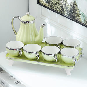 Teapot <b>Tea</b> <b>Set</b> Cups Ceramic Porcelain Bone China Luxury Cup and Saucer Teapot Cup <b>Coffee</b> Pot <b>Set</b> - Product Image 4