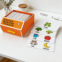 Tarjetas Educativas Cognitivas para Niños Pequeños, Tarjetas Cuadradas de Cartón con Imágenes de Leche, Zanahoria y Pan, en Caja