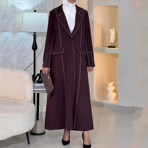 Vente en gros 2025 Blazers élégants solides marron pour femmes, manteau respirant à la palangre, veste abaya - Product Image 1