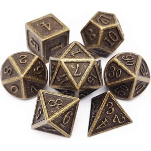 Cadeau de fête en métal 7 pièces ensemble donjons et dragons solide dés mdn cadeau jeu de société jouet - Product Image 4