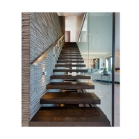 Escalier flottant à poutre simple, design droit, norme australienne, pour villa, escalier flottant au sol