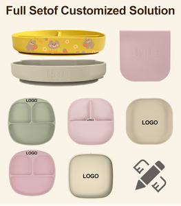 Assiette de produits pour bébé allant au micro-ondes, assiettes douces et mignonnes pour tout-petits, assiettes en silicone à succion, assiettes personnalisées pour bébé. - Product Image 6