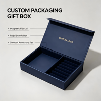 Boîte magnétique rigide personnalisée avec logo, compartiment divisé et fermeture magnétique assortie pour boîtes cadeaux d'entreprise personnalisées