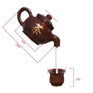 Théière carrée en résine modèle suspendu en fibre de verre caractéristique de l'eau pour jardin ornement de théière à eau qui coule pour jardin de thé zone scénique - Product Image 5