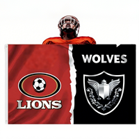 Drapeau personnalisé 4x6 pieds en tissu polyester Oxford 150D, étoiles brodées, robuste, imperméable, écologique, bannière portable pour les défilés