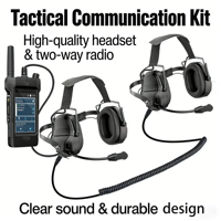 Casque tactique ENC Bluetooth 5.5 en gros, protection auditive 85 dB SNR, écouteurs étanches avec micro pour pilotes et tireurs