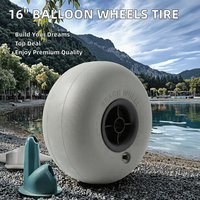 Nouvelles roues en plastique de 16 pouces avec roulements à billes pour chariot de plage, chariot de jardin, chariot à kayak, chariot à canoë, capacité de charge de 100 kg