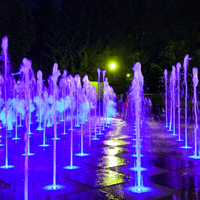 Fuente Solar Decorativa para Exteriores Optimum Show Dancing, Fuente de Agua Musical para Terraza con Luces LED de 7 Colores